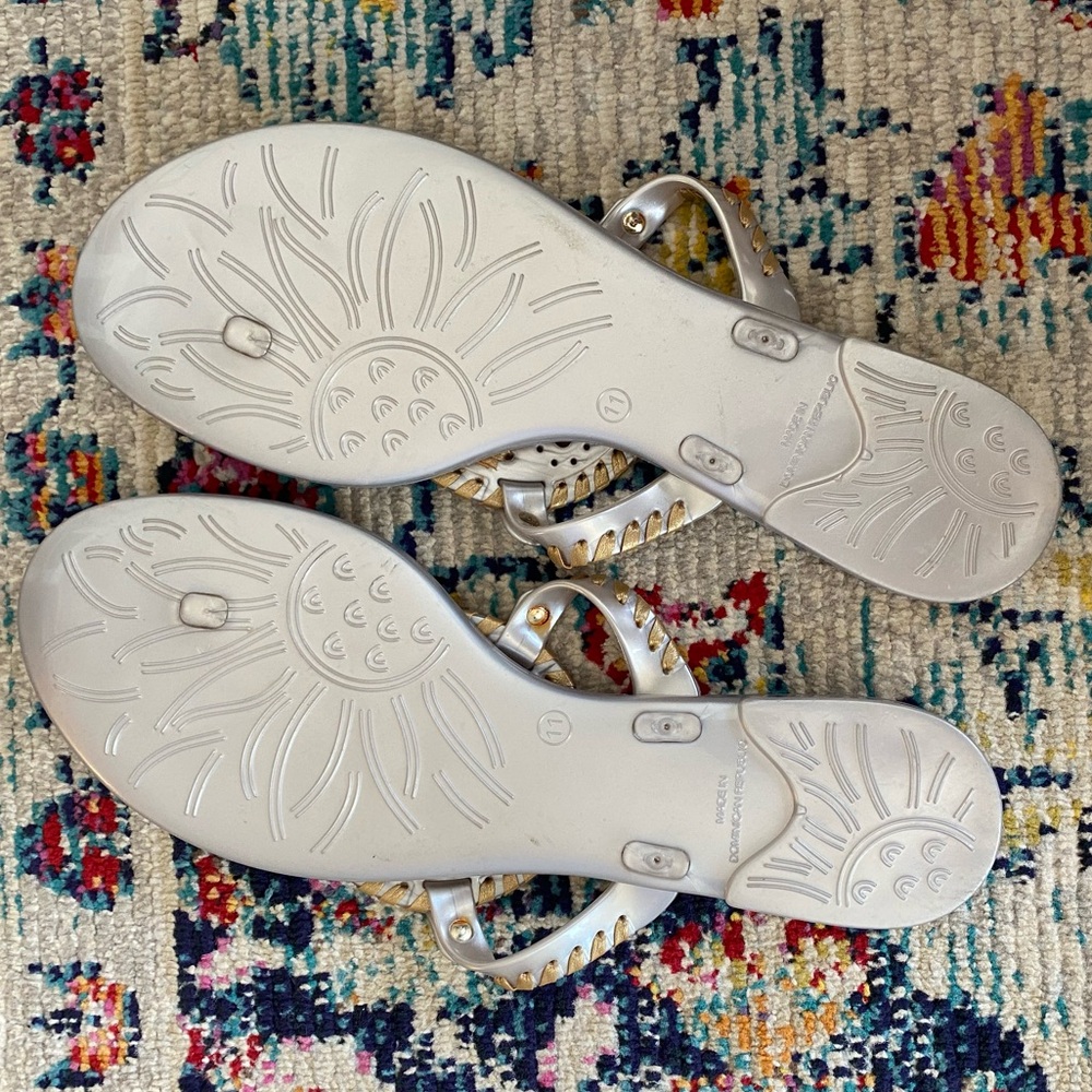 Jack Rogers Silver and Gold Jelly Sandals - Picture 3 of 3